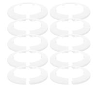 Ciieeo 10pcs Couvre-cols en Plastique Blanc pour Bride de Plomberie, Cache Tuyaux Chauffage Compatible, pour Usage Commercial Intérieur