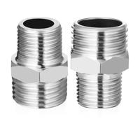 Ciieeo 2 Pièces Adaptateur de Conduite D'eau en Acier Inoxydable, Connecteur Mâle à Mâle 1/2 à 3/8, Accessoire de Plomberie Précis et Polyvalent Cuisine