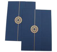 Ciieeo 2 Pièces Couverture de Diplôme en Carton Bleu Élégant pour Protéger Certificats et Documents Importants, Facile à Utiliser Bureau la Maison