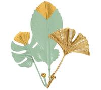 Ciieeo 3 Pièces Crochet Métallique Feuille de Ginkgo sans Perçage | Fer Résistant à Rouille, Protège les Surfaces, pour Paquet et Brosses, Locataires, Organisation Maison