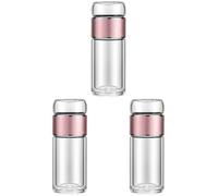 Ciieeo 3 Pièces Verre à Thé Infuseur 250ml, Bouteille Portable Rose Gold | Séparation Eau et Thé, Usage Maison ou Paquet à Main, Verre 304 Inox, Garde Boisson Chaude ou Fraîche