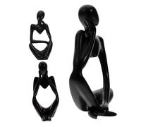 Ciieeo 3pièces Statuette Penseur Assis Abstrait Décoration Sculpture Art pour Salon Bureau Figurine Intérieur Unique
