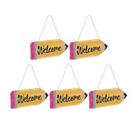 Ciieeo 5 Pièces Décoration Rentrée Scolaire Porte-étiquette en Papier Forme Crayon, Installation Facile Ruban pour Accueil Joyeux des Élèves et Professeurs