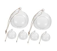 Ciieeo 6 Pièces Boule de Verre Suspendue Artificiel Pots à Bougies Balle Terrarium Suspendu bougeoir Verre décoration Maison Globe en photophore en Un
