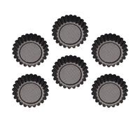 Ciieeo 6 Pièces Moule à Tartelettes aux Œufs Noir en Acier Carbone | Démoulage Facile, Surface Antiadhésive, Chauffe Rapide, Résistance aux Rayures, Cuisson Vapeur et Four