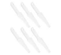 Ciieeo 6 Pièces Raclette de Sol en Plastique Blanc pour Balai à Franges en Tissu Doux, Accessoire Pratique Fonction de Retrait des Poils et Rangement Suspendu
