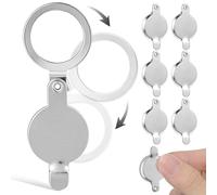 Ciieeo 8 Pièces Cache-jonction en Acier Inoxydable pour Porte D’appartement, Cache-trou Œil de Chat 16 Mm Intérieur × 20 Mm Extérieur, Protection Confidentialité et Sécurité Domestique