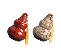 Ciieeo Boîte à Thé Gourde Portable 2 Pièces Céramique Blanche et Rouge Imperméable Pot Hermétique Multifonction pour Maison Bureau Voyage Rangement Thé et Poudre