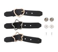Ciieeo Boucle à Clip Détachable pour Jupe Plissée Noire, 3pcs en Pu et Métal, Décorative et Ajustable pour Ceinture ou Manches, pour DIY et Uniformes