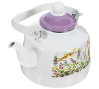 Ciieeo Bouilloire et Répartition Uniforme Chaleur 1,7l Vintage en Émail Fond Plat pour Thé et Eau Bouillante pour Cuisinière à Gaz ou Céramique