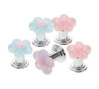 Ciieeo Bouton-poussoir de Toilette Outil Créatif et Élégant en Résine 5 Pièces Forme Fleur, Protection des Ongles Accessoire Pratique Couleur Aléatoire pour Chasse