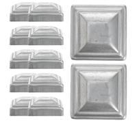 Ciieeo Chapeaux de poteau de clôture en fer, couverture de colonne carrée, capuchons de protection de poteau, lot de 12, 5 x 5 cm, anti-chute, pour colonne de garde-corps
