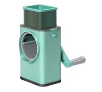 Ciieeo Coupe-légumes Rotatif Râpe à Manivelle Multifonctionnelle en Plastique Vert Clair, Base Antidérapante, Compacte, pour Fromage et Noix, la Cuisine et Voyage
