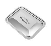 Ciieeo Couvercle de Plateau de Cuisson Profond Acier Inoxydable avec Poignée Couvercle Rectangulaire pour Plat à Poisson Adapté pour Barbecue Extérieur et Pique et Facile à Nettoyer