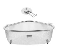 Ciieeo Crépine D'évier D'angle Panier Égouttoir Évier en Acier Inoxydable Argenté, Crochet Suspendu, Filtre les Résidus, Panier de Lavage Cuisine Couleur Aléatoire