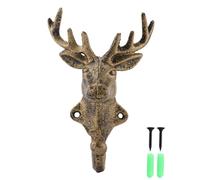 Ciieeo Crochets Muraux en Fer Vintage de Tête de Cerf, Lot de 2 Pièces, Décoration Rustique Murale pour Suspendre, pour Usage Extérieur