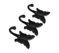 Ciieeo Crochets Muraux Vintage en Alliage de Zinc Noir, Lot de 3 Pièces, Installation Facile DIY pour Écharpes et Vêtements, pour Dressing et Porte D'armoire