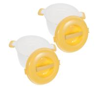Ciieeo Cuiseur à Riz Micro-ondable Jaune en Pp, Lot de 2, Grosse Capacité | Réutilisable et Multifonction, Usage Bureau et Hôpital, Format Pratique à Emporter