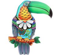 Ciieeo Décoration Murale Toucan en Métal Ornement de Toucan à Suspendre, Fer, Intérieur et Extérieur, Décoration de Patio Fête, Oiseau Réaliste à Accrocher au Mur