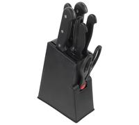 Ciieeo Ensemble de Couteaux Cuisine Noir en Acier Inoxydable et Plastique, 8 Pièces, Lave-vaisselle, Gain de Place, pour Chefs et Cuisiniers