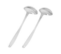 Ciieeo Ensemble D'ustensiles Cuisine en Acier Inoxydable 2 Pièces avec Louche à Trous et Cuillère de Service à Long Manche avec Crochet pour Hot Pot Cuisine