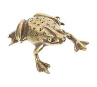 Ciieeo Figurine Grenouille Miniature en Cuivre Décorative pour Maison Et Bureau Sculpture Ornementale Unique De 1.38X1.26X0.79 Pouces Accessoire De Décoration Intérieure Et De Jardin