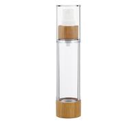 Ciieeo Flacon Pulvérisateur Vide en Bambou Pompe à Pression, Anti-fuite, Matériau Abs et Verre, pour Lotion et Fond de Teint, Usage Maison ou Rendez-
