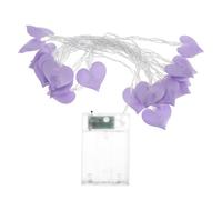 Ciieeo Guirlande Lumineuse LED 20 Cœurs en Tissu Violet 3 Mètres Blanc Froid Guirlandes Lumineuses d'Intérieur pour Chambre à Coucher Décoration Fête Mariage Noël Ambiance Lumineuse