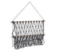 Ciieeo Hamac Mural En Coton Tissé Main Gris, Étagère Suspendue Nordique Pompons, Rangement Décoratif Polyvalent Pour Chambre Garçon Et Filles, Support Mural Pour Jouets Et Livres