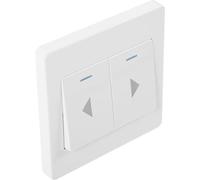 Ciieeo Interrupteur à Bouton-poussoir Blanc 2 Boutons en Abs pour Porte de Garage et Rideau de Fenêtre, Commande Automatique pour Usage Domestique et Commercial