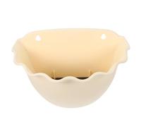 Ciieeo Jardinière Murale Semi-Circulaire en Plastique Résistant Beige Clair, Pot de Fleurs Suspendu Grand Format 30x45 Cm, Pot de Fleurs Mural pour Intérieur et Extérieur, Jardinage