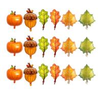 Ciieeo Kit de 18 Ballons en Aluminium pour Décoration de Fête D'automne Citrouille et Feuilles, pour Thanksgiving et Fêtes Saisonnières