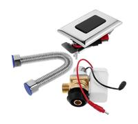 Ciieeo Kit de Chasse D'eau Automatique sans Contact pour Urinoir Argenté en Abs et Cuivre Réglage Intelligent du Volume de Chasse, pour Toilettes à Domicile et Centres Commerciaux