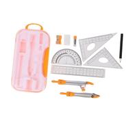 Ciieeo Kit de Dessin Géométrique Outil de Dessin Scolaire Couleur Aléatoire Compas en Plastique, Ensemble de Règles Mathématiques pour Travaux de Géométrie pour Étudiants
