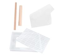 Ciieeo Kit Outils Pâtisserie Nougat 5 Pièces Moule Antiadhésif Plaque Tapis Et Bâtons en Bois pour Bonbons DIY Cuisine Maison