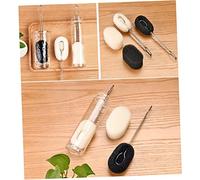 Ciieeo Lot de 2 Goupillons à Manche Long en Acier Inoxydable Noir Tête en Éponge Remplaçable, Brosse de Nettoyage pour Biberons, Verres et Tasses, Outil Cuisine pour Nettoyage en Profondeur