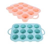 Ciieeo Lot de 2 Moules à Muffins en Silicone, Forme Cylindrique, Réutilisables pour -Gâteaux et