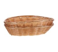 Ciieeo Lot de 2 Paniers Tressés Rustiques en Plastique Khaki pour Fruits, Panier Multi-usage Résistant, pour Organiser et Servir Cuisine