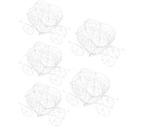 Ciieeo Lot de 5 Boîtes à Bonbons de Cœur, Boîte à Dragées Mariage en Fer Forgé Style Calèche, Couleur Blanche, Coffret Présent Romantique pour Fête, Anniversaire et Invités