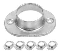 Ciieeo Lot De 6 Base De Poteau Pour Tube Rond 48 Mm Bride De Poteau De Clôture En Acier Zingué Support De Tube Rond Pour Terrasse Et Clôture Extérieure