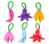 Ciieeo Lot de 6 Marqueurs de Verre en Silicone Forme Fleur pour Identification de Boissons, Couleurs Variées, Finition Soignée, pour Carnaval et Fêtes Couleur Aléatoire