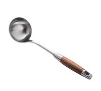 Ciieeo Louche à Soupe Ustensile Cuisine et Bord Poli Lisse en Acier Inoxydable 304 Manche en Bois Antidérapant pour Buffet et Restaurant