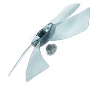 Ciieeo Pales de Ventilateur Pied Faciles à Installer en Plastique Noir, 5 Lames de Remplacement Ensemble de 1 Set Solide pour Ventilateur de Table Pied