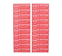 Ciieeo Panneau de Boîte aux Lettres Rouge en Pvc Autocollants D'avertissement Anti-pub, Lot de 20 Pièces, Prévention des Courriers Indésirables pour Boîte aux Lettres Extérieure