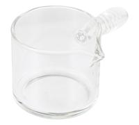 Ciieeo Pichet Doseur en Verre Transparent 125ml avec Double Bec et Poignée, Tasse à Lait Anti-brûlure pour Café, Mesure Précise et Verse Facile, pour Cafés et Hôtels