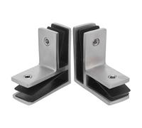 Ciieeo Pinces de Fixation Résistance aux Intempéries Installation Simplifiée Support 2 Pièces Argenté pour Verre Inox 90° pour Panneaux de 10-12mm pour Rambarde Balcon