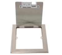 Ciieeo Plaque de sortie de plancher, prise de sol encastrée et cachée, couvercle métallique en acier inoxydable, carré, intégration affleurante discrète, anti-poussière, pour salons
