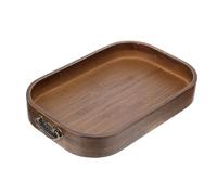 Ciieeo Plateau en Plateau de Rangement Vintage Rectangulaire 33cm avec Anneaux en Alliage de Zinc pour Snacks et Fruits, Décoration et Rangement Maison