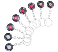 Ciieeo Porte-clés Solide Thème Musique Rétro en Alliage de Zinc et Verre, Lot de 8 Pièces, Accessoire Décoratif pour Paquet et Fêtes