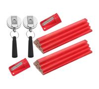 Ciieeo Porte-crayons de Charpentier Rouge Taille-crayon pour Travaux | Marquage Industriel Profond, Usage de Remplacement, Bois Plastique Acier Inoxydable, pour Artisans et Chantiers
